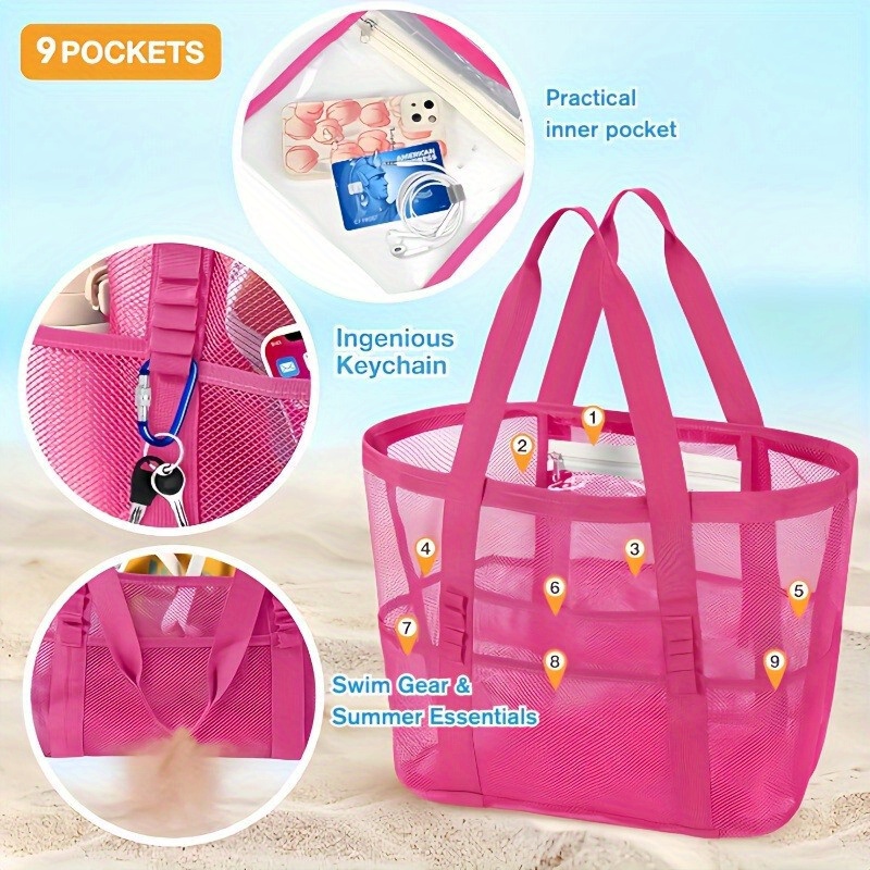 Dry Bag Roll Top - Beach Bags Sandproof Mesh Beach Pool